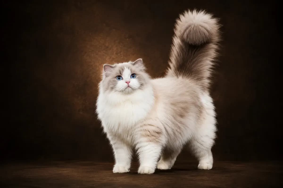 Ragdoll cat in a premium studio portrait