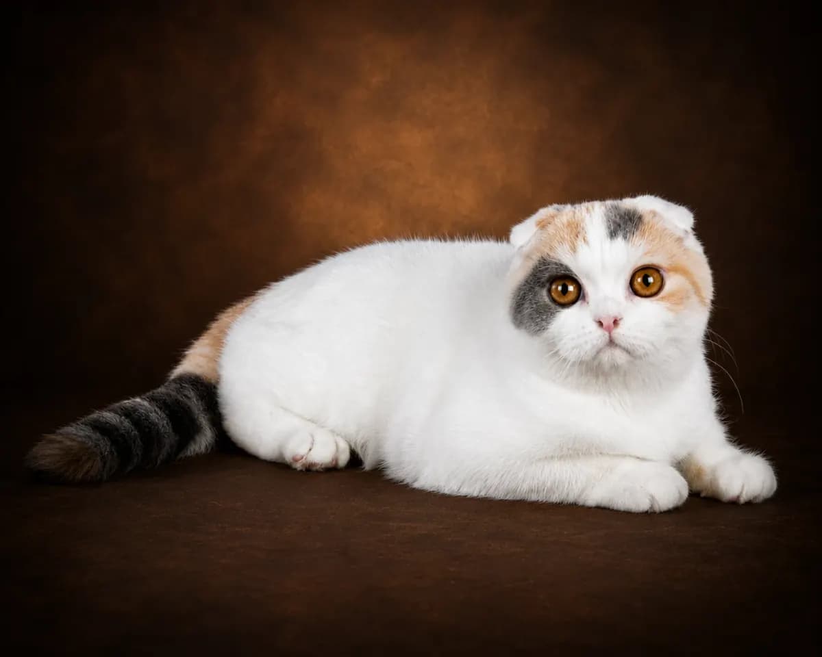 Scottish Fold cat in a premium studio portrait