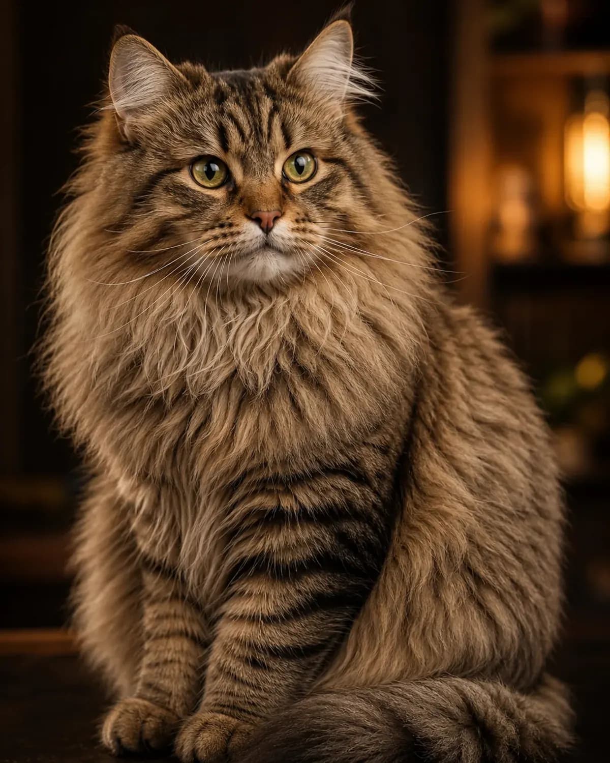 Siberian cat in a premium studio portrait