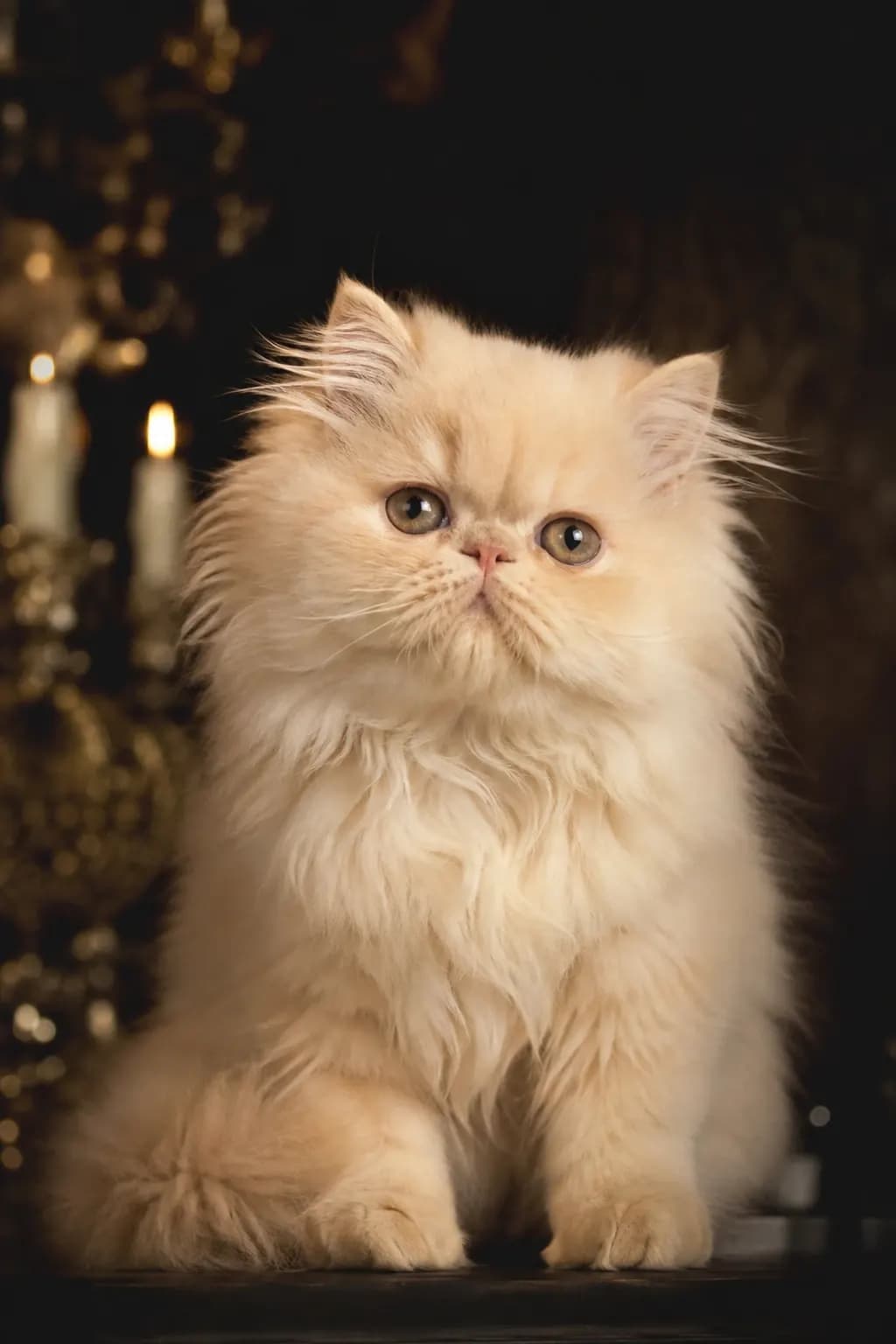 Milo, a young companion cat, in a soft studio portrait