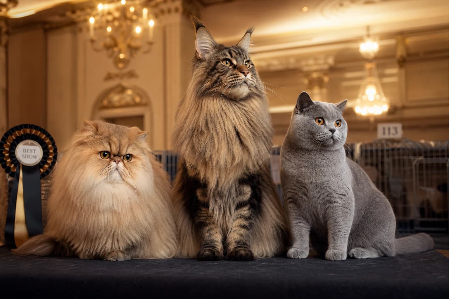 Premium breed showcase setting at Pashas Kitty Cattery