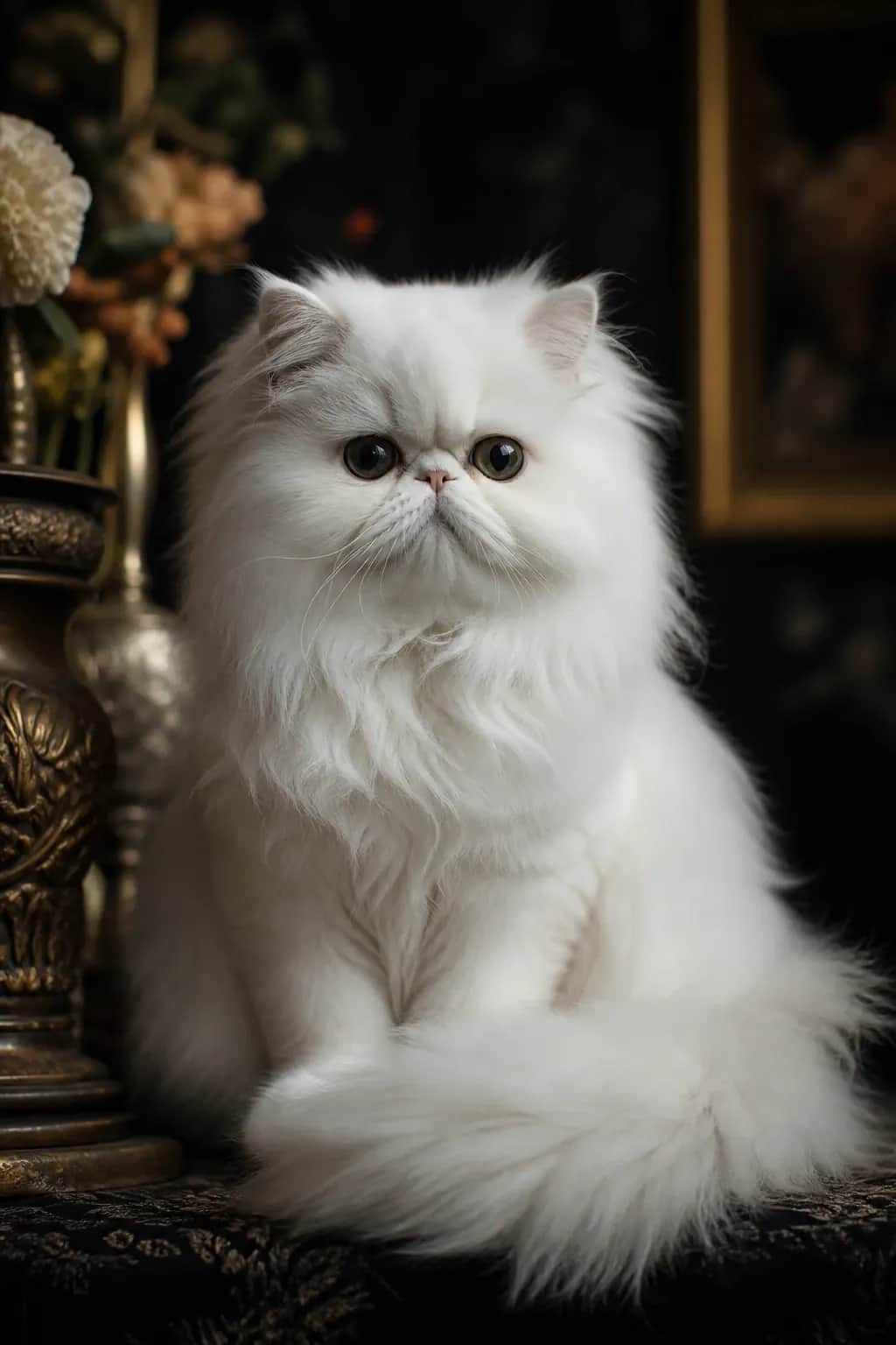 Luna, a Persian kitten, in a calm seated portrait