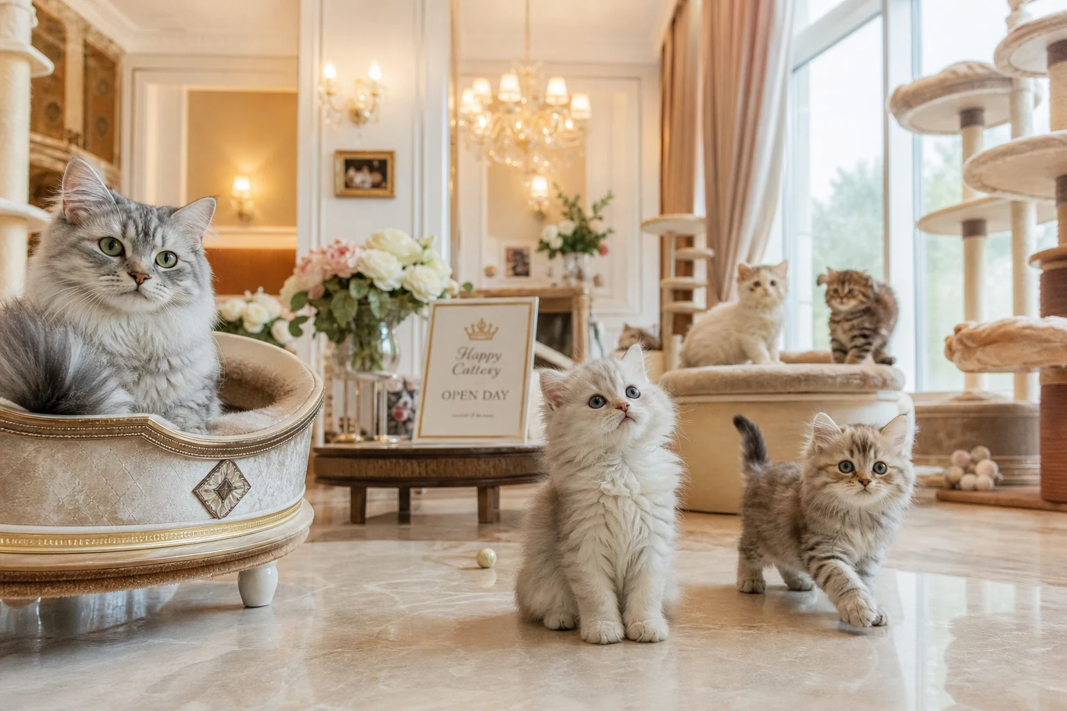 Warm interior of the cattery during an open day